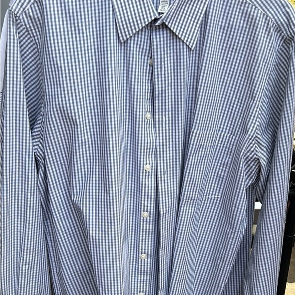 Van Heusen Blue Checkered Casual Button Down Shirt